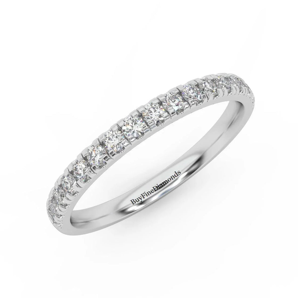 1/3ct Round Diamond Micro Pave Set Half Eternity Ring in White, Yellow, Rose Gold