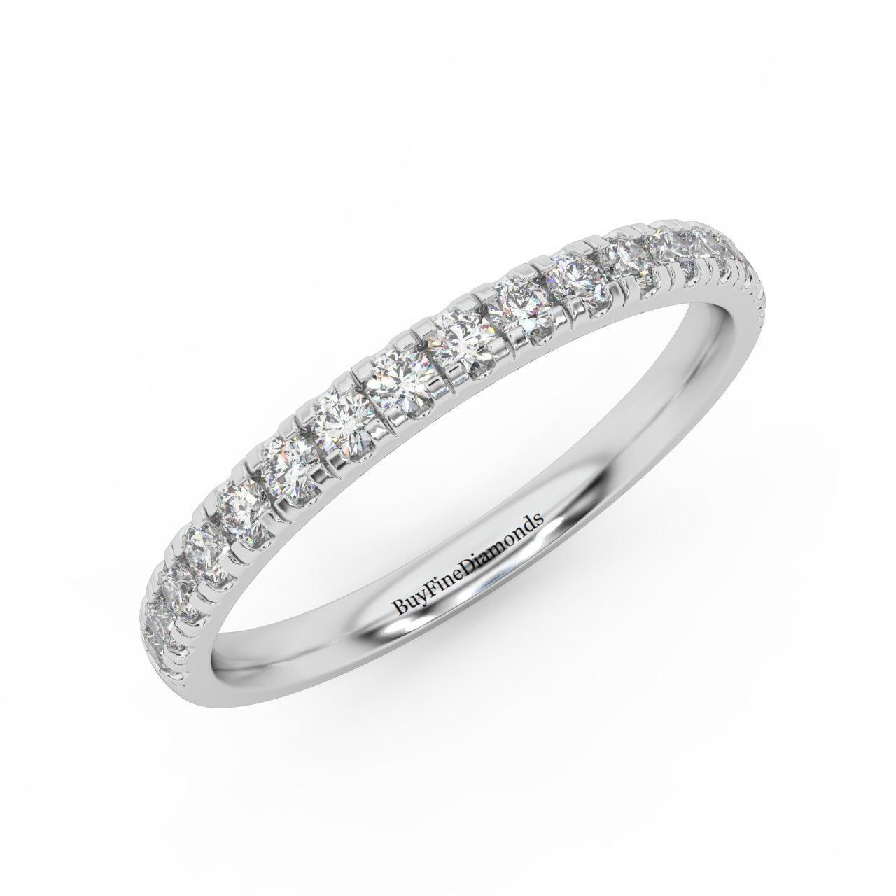 1/3ct Round Diamond Micro Pave Set Half Eternity Ring in White, Yellow, Rose Gold - Amada Diamonds