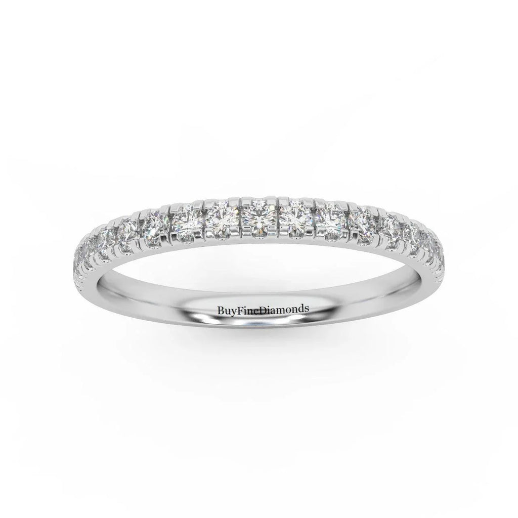 1/3ct Round Diamond Micro Pave Set Half Eternity Ring in White, Yellow, Rose Gold - Amada Diamonds