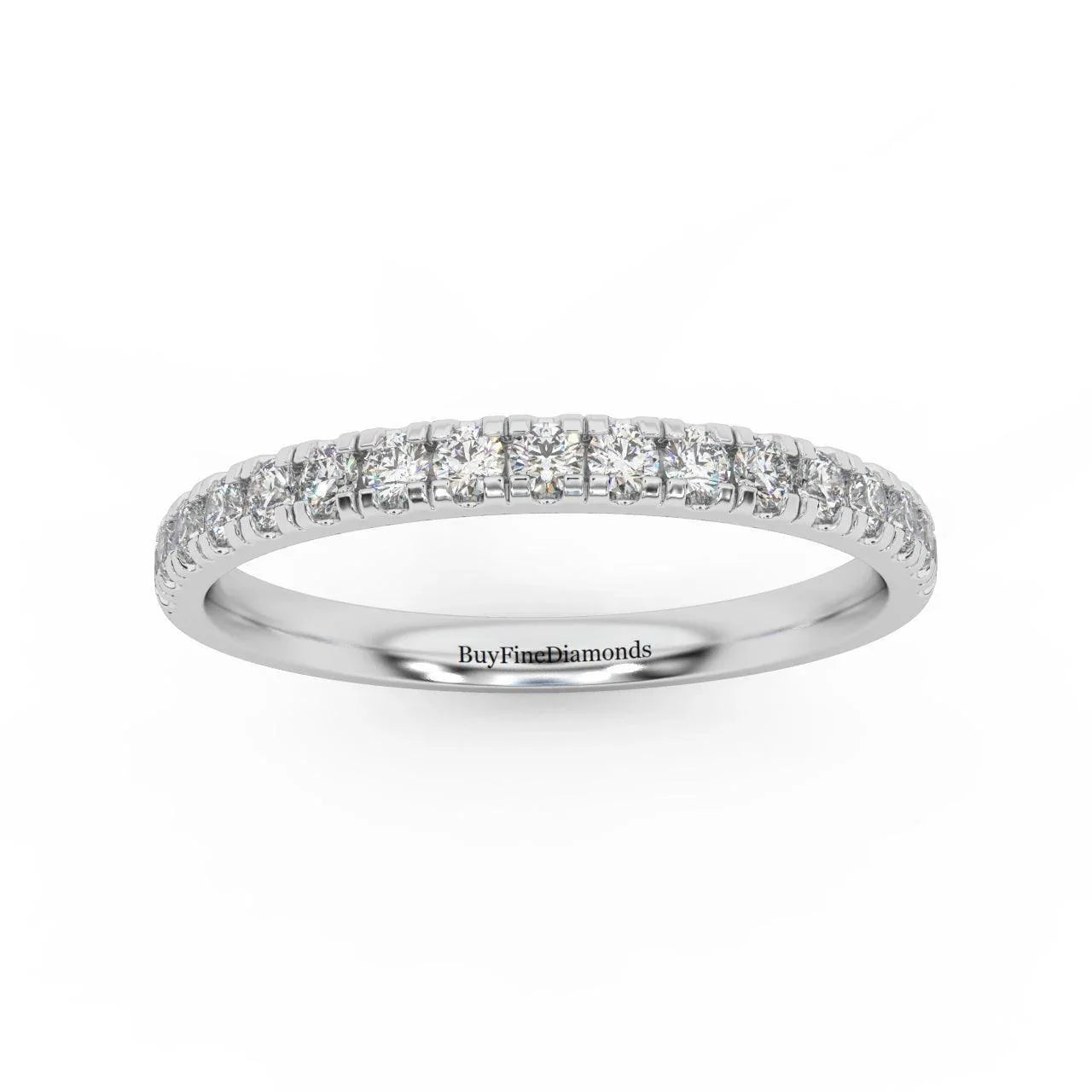 1/3ct Round Diamond Micro Pave Set Half Eternity Ring in White, Yellow, Rose Gold - Amada Diamonds