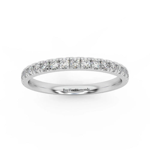 1/3ct Round Diamond Micro Pave Set Half Eternity Ring in White, Yellow, Rose Gold - Amada Diamonds