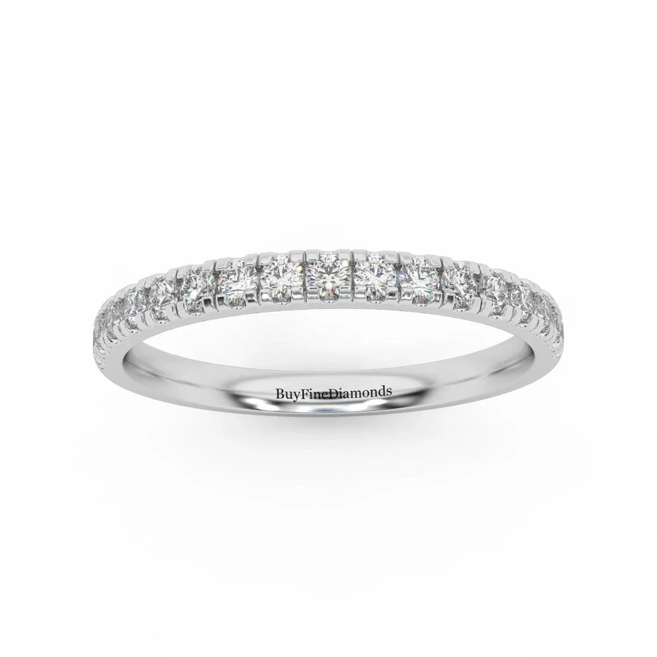 Clearance ! Platinum D/VS Round Diamond Micro Pave Set Half Eternity Ring 1.6mm - 2.5mm