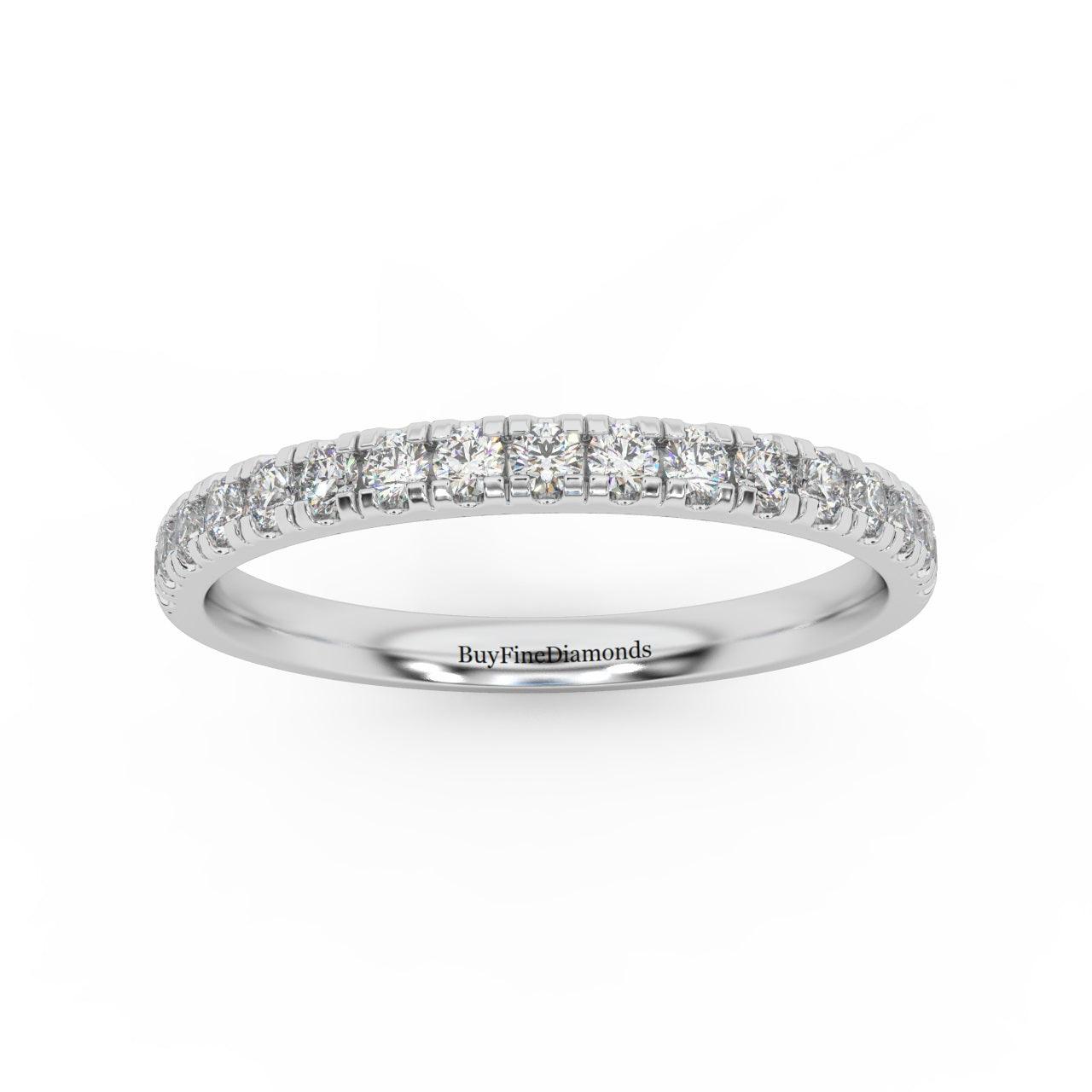 Clearance ! Platinum D/VS Round Diamond Micro Pave Set Half Eternity Ring 1.6mm - 2.5mm