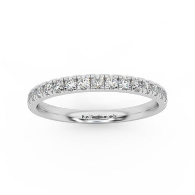 Clearance ! Platinum D/VS Round Diamond Micro Pave Set Half Eternity Ring 1.6mm - 2.5mm