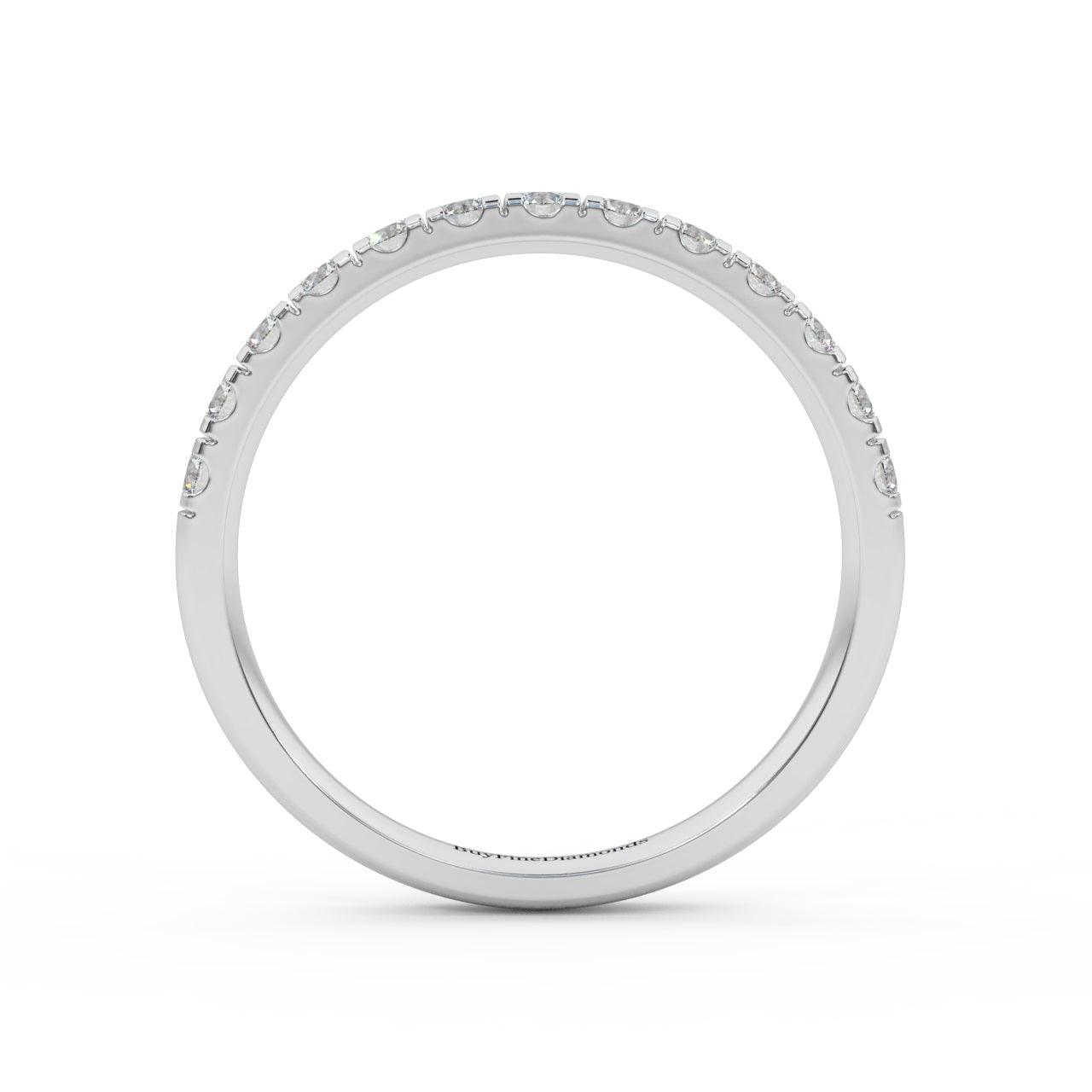 Clearance ! Platinum D/VS Round Diamond Micro Pave Set Half Eternity Ring 1.6mm - 2.5mm