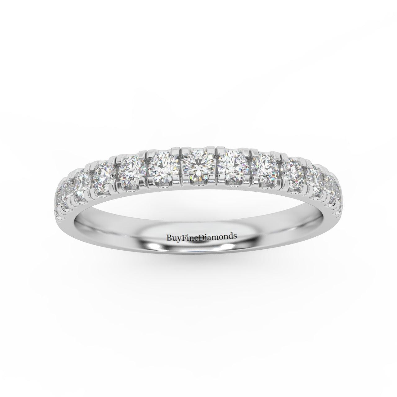 Clearance ! Platinum D/VS Round Diamond Micro Pave Set Half Eternity Ring 1.6mm - 2.5mm