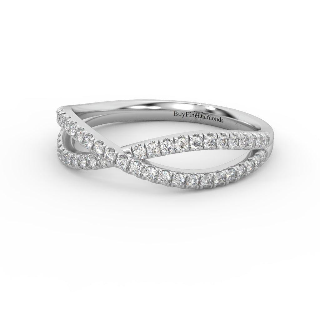 Lab Round Diamond Infinity Stacking Wedding Ring Band