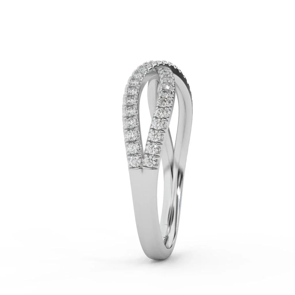 Lab Round Diamond Infinity Stacking Wedding Ring Band