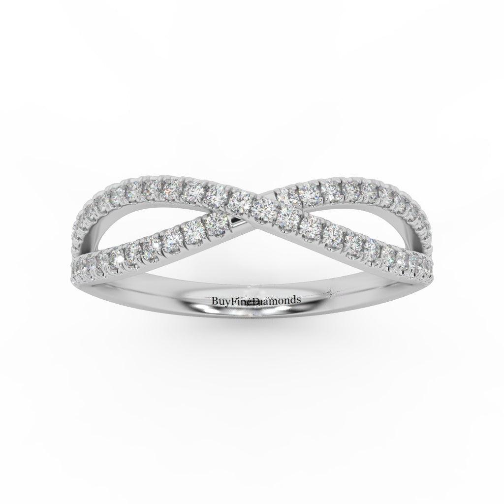 Lab Round Diamond Infinity Stacking Wedding Ring Band
