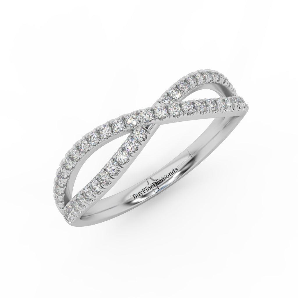 Lab Round Diamond Infinity Stacking Wedding Ring Band
