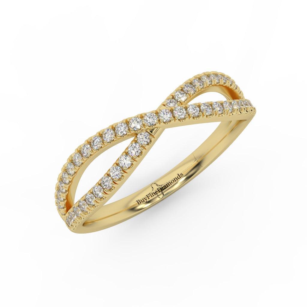 Lab Round Diamond Infinity Stacking Wedding Ring Band