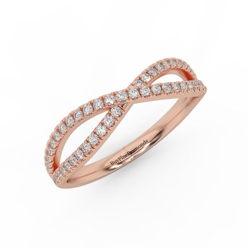 Lab Round Diamond Infinity Stacking Wedding Ring Band