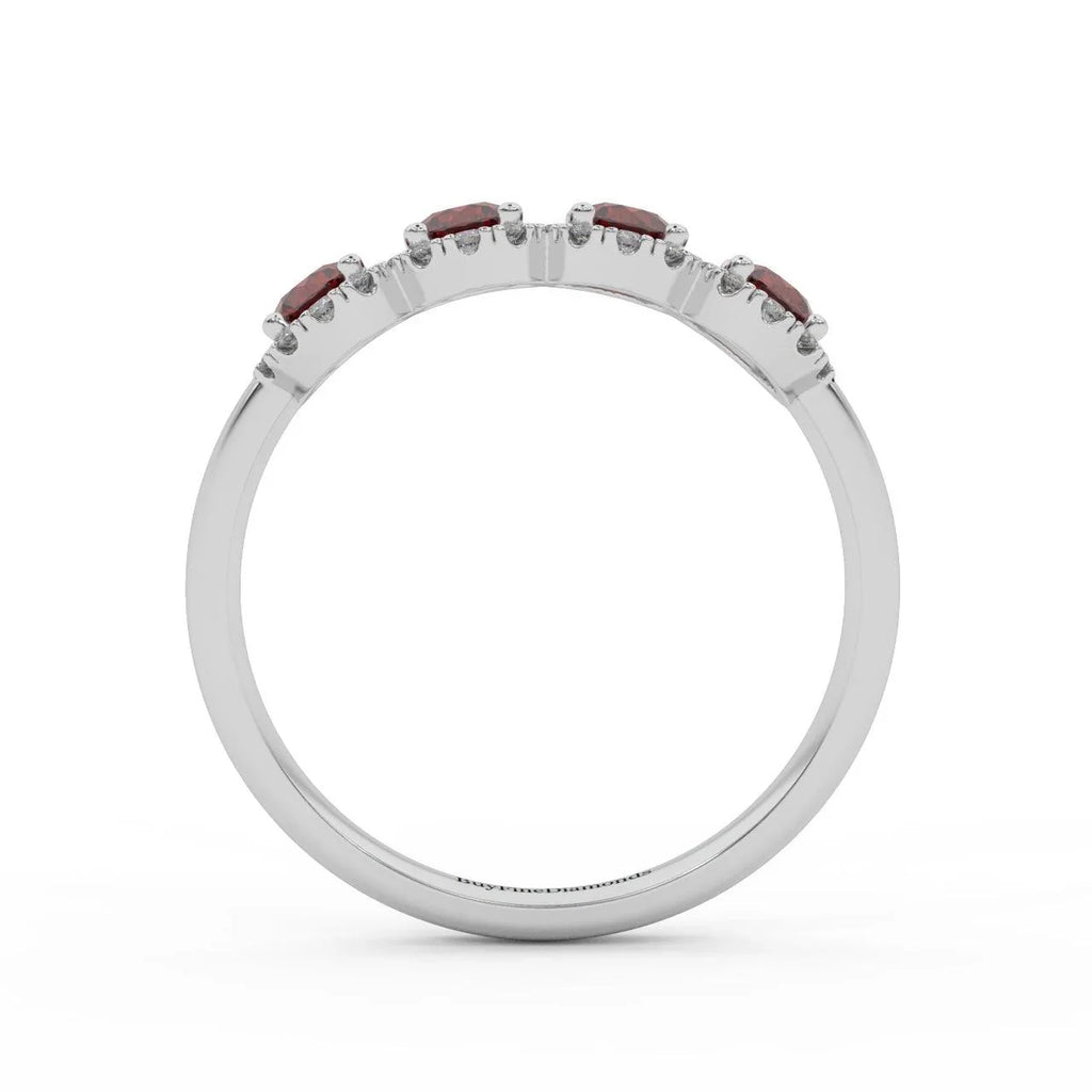 0.70Ct Ruby and Diamond Halo Engagement Ring in 950 Platinum & Gold