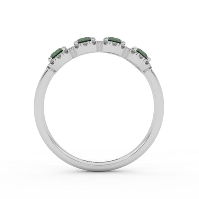 0.70Ct Green Emerald and Diamond Halo Engagement Ring in 950 Platinum & Gold