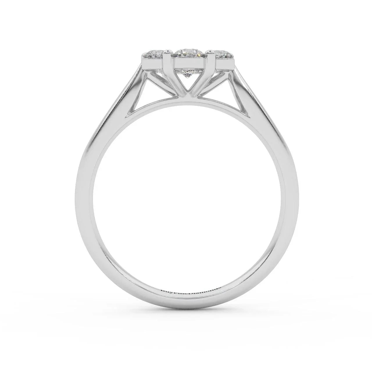 0.75Ct Natural Round Diamond Cluster Engagement Ring For Women