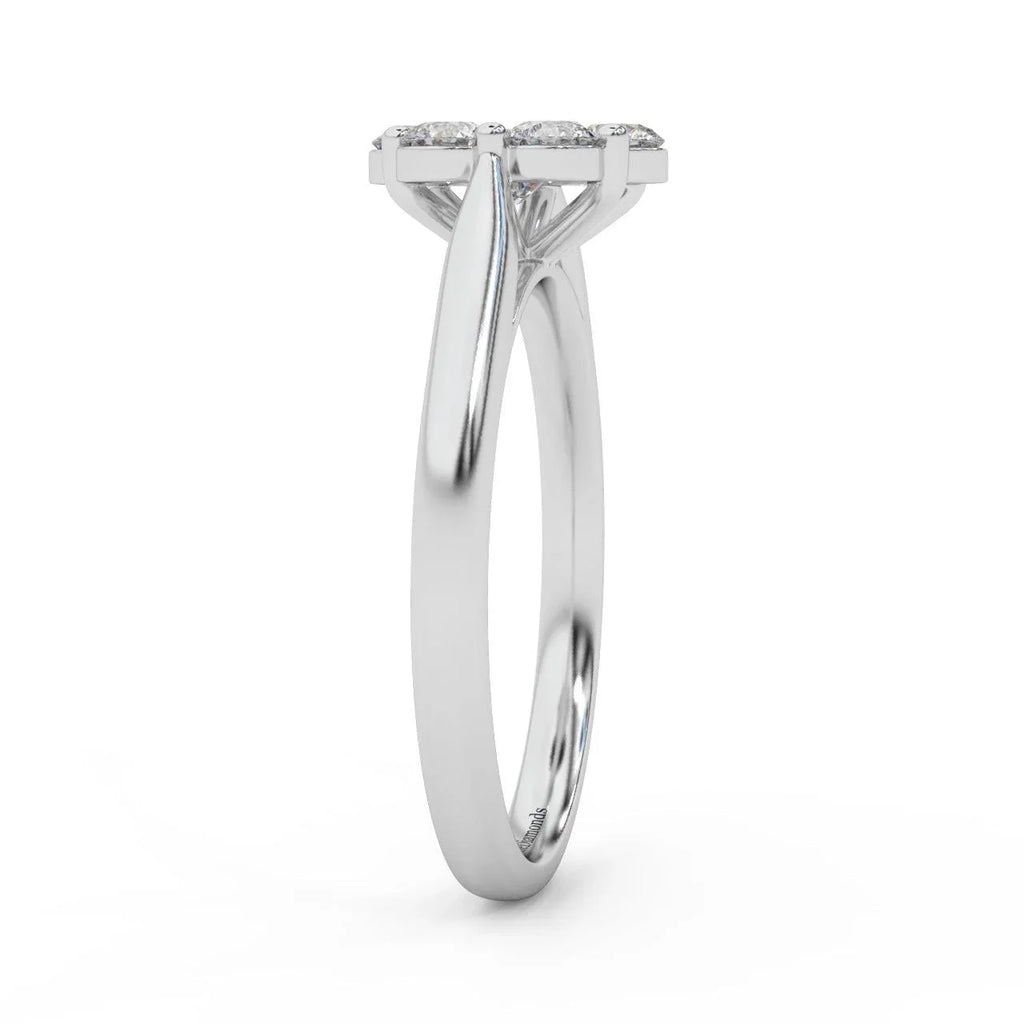 0.75Ct Natural Round Diamond Cluster Engagement Ring For Women