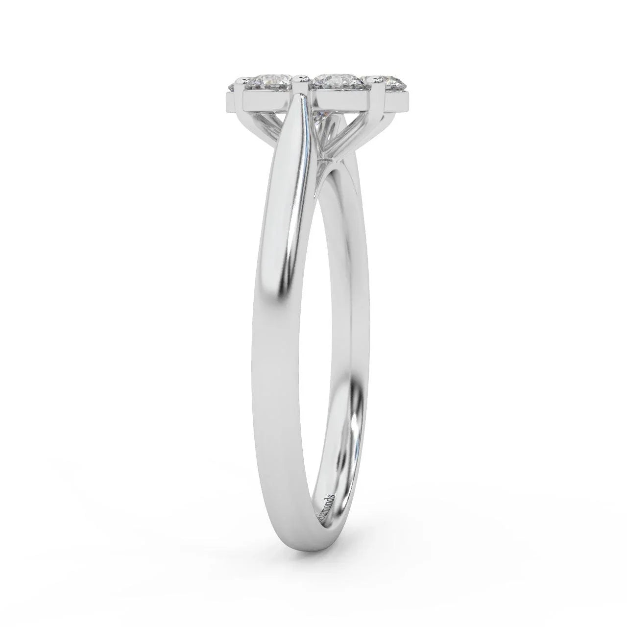 0.75Ct Natural Round Diamond Cluster Engagement Ring For Women