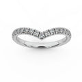 D/VS 1/3Ct Lab Grown Diamond Wishbone Wedding Curved Half Eternity Band Ring - Amada Diamonds