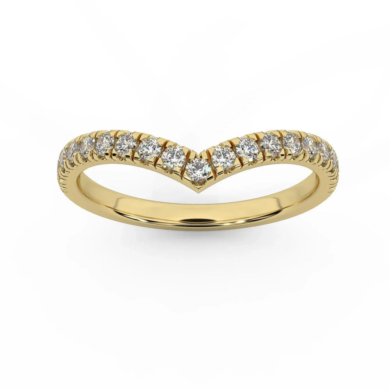 D/VS 1/3Ct Lab Grown Diamond Wishbone Wedding Curved Half Eternity Band Ring - Amada Diamonds