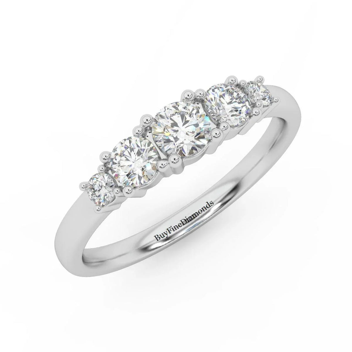 AMADA 5 STONE LAB DIAMOND ETERNITY RING 0.50CT D/VVS