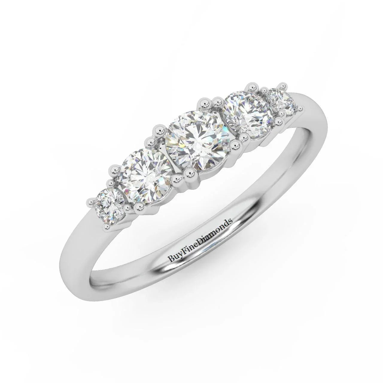 AMADA 5 STONE LAB DIAMOND ETERNITY RING 0.50CT D/VVS