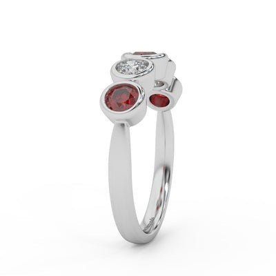 1.00 Ct Ruby & Diamond Anniversary Ring in 950 Platinum & Gold