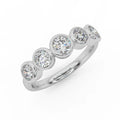 1.00 ct D/VVS Round Diamond 5 Stone Bezel Set Anniversary Ring