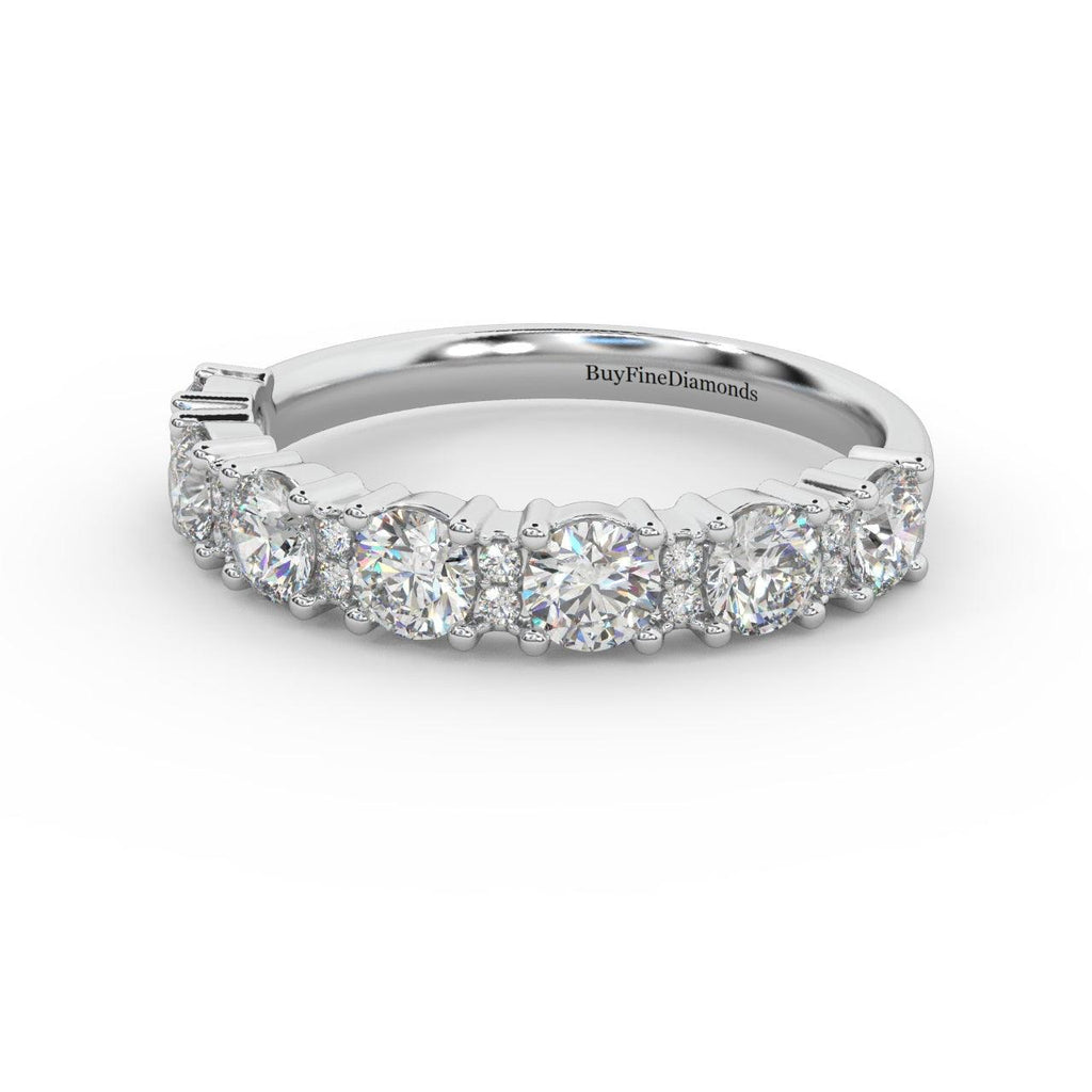 1.00Ct D/VVS Round Diamond Claw Set Anniversary Ring