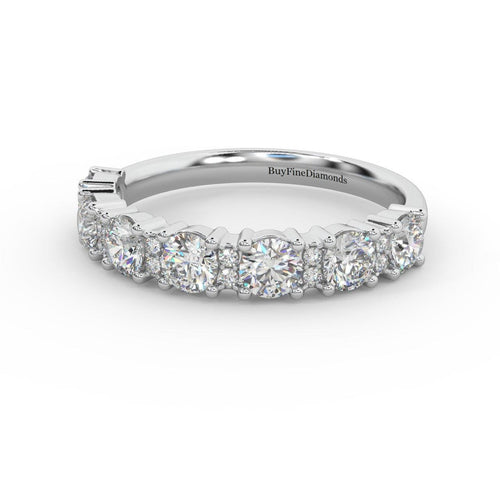 1.00Ct D/VVS Round Diamond Claw Set Anniversary Ring