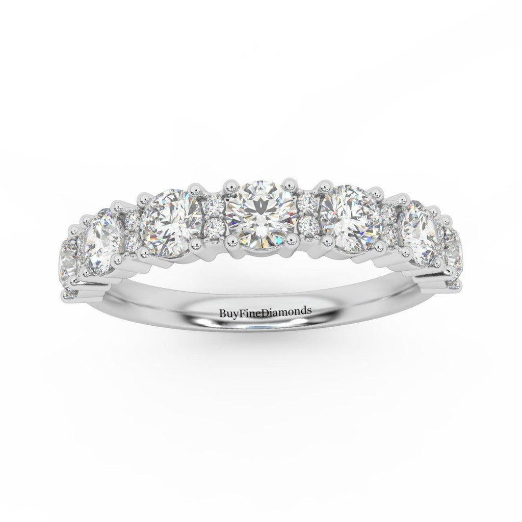 1.00Ct D/VVS Round Diamond Claw Set Anniversary Ring