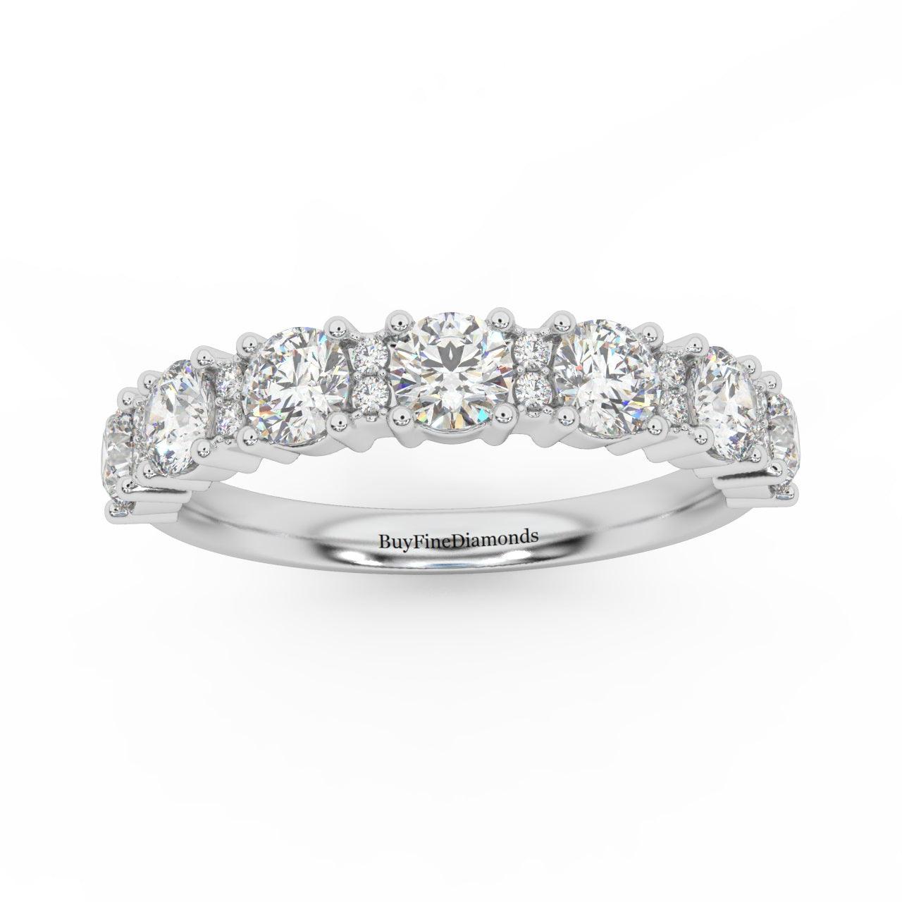 1.00Ct D/VVS Round Diamond Claw Set Anniversary Ring