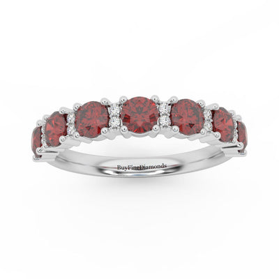 1.10Ct Ruby & Diamond Anniversary Ring in 950 Platinum & Gold