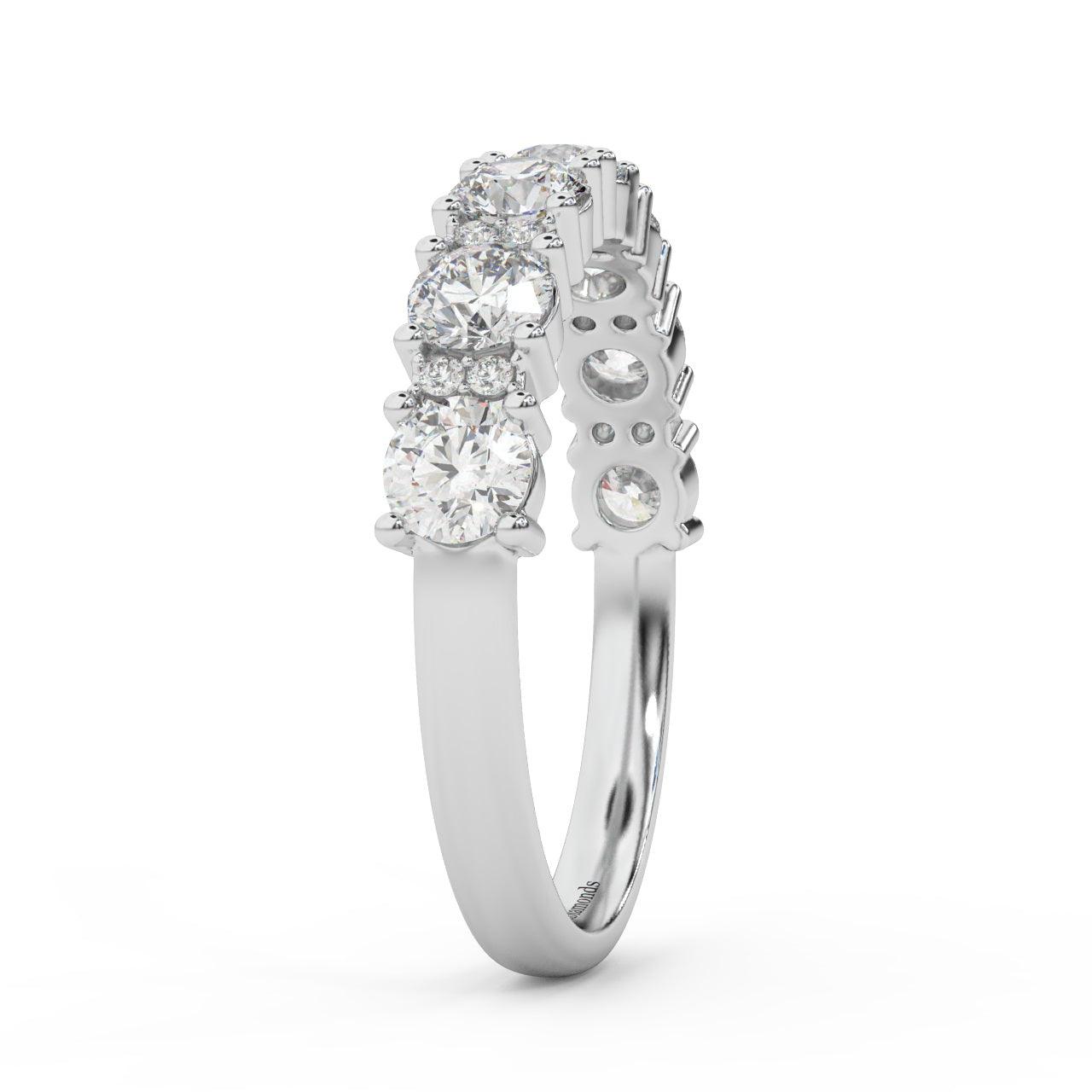 1.00Ct D/VVS Round Diamond Claw Set Anniversary Ring