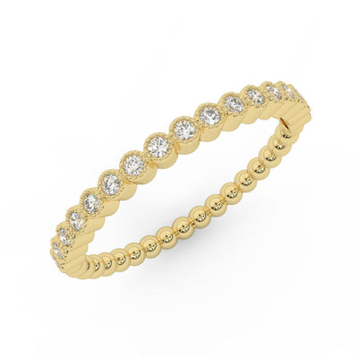 Natural Round Diamond Ball Shank Designer Half Eternity Ring  0.30 Carat