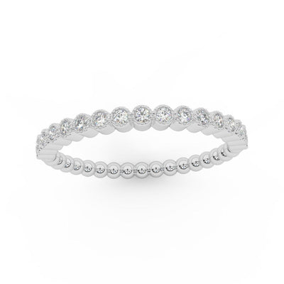 Natural Round Diamond Ball Shank Designer Half Eternity Ring  0.30 Carat