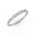Round and Baguette Diamond Stacking Wedding Band Ring