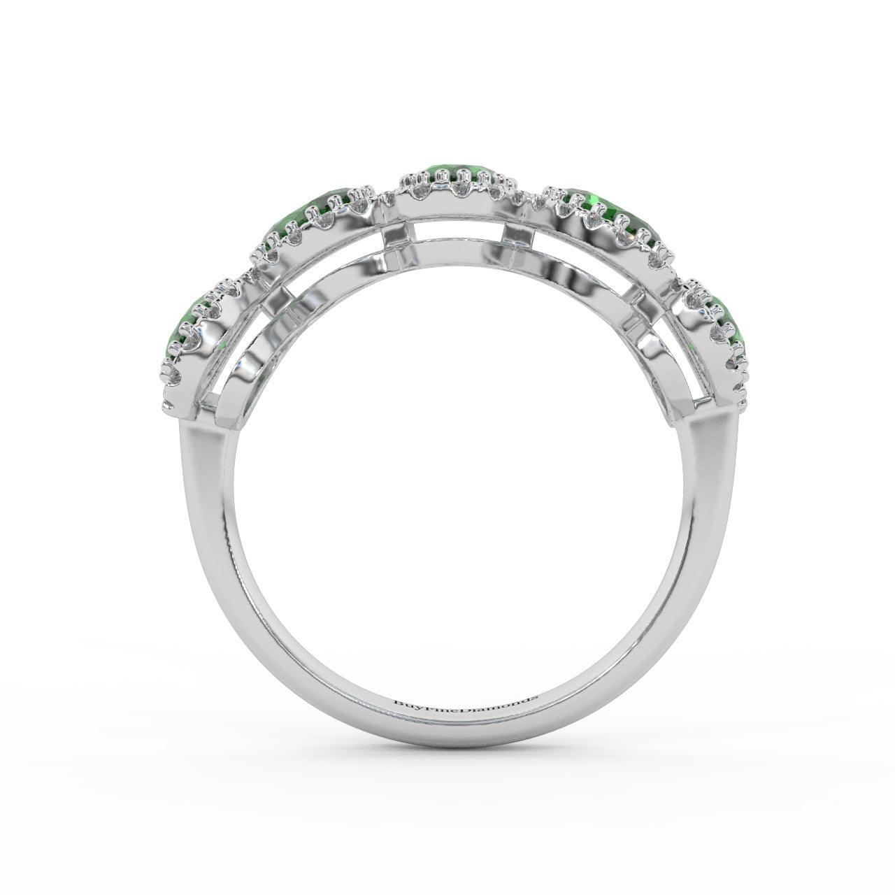 1.75 Ct Oval Shape Green Emerald and Diamond Halo Engagement Ring in 950 Platinum & Gold