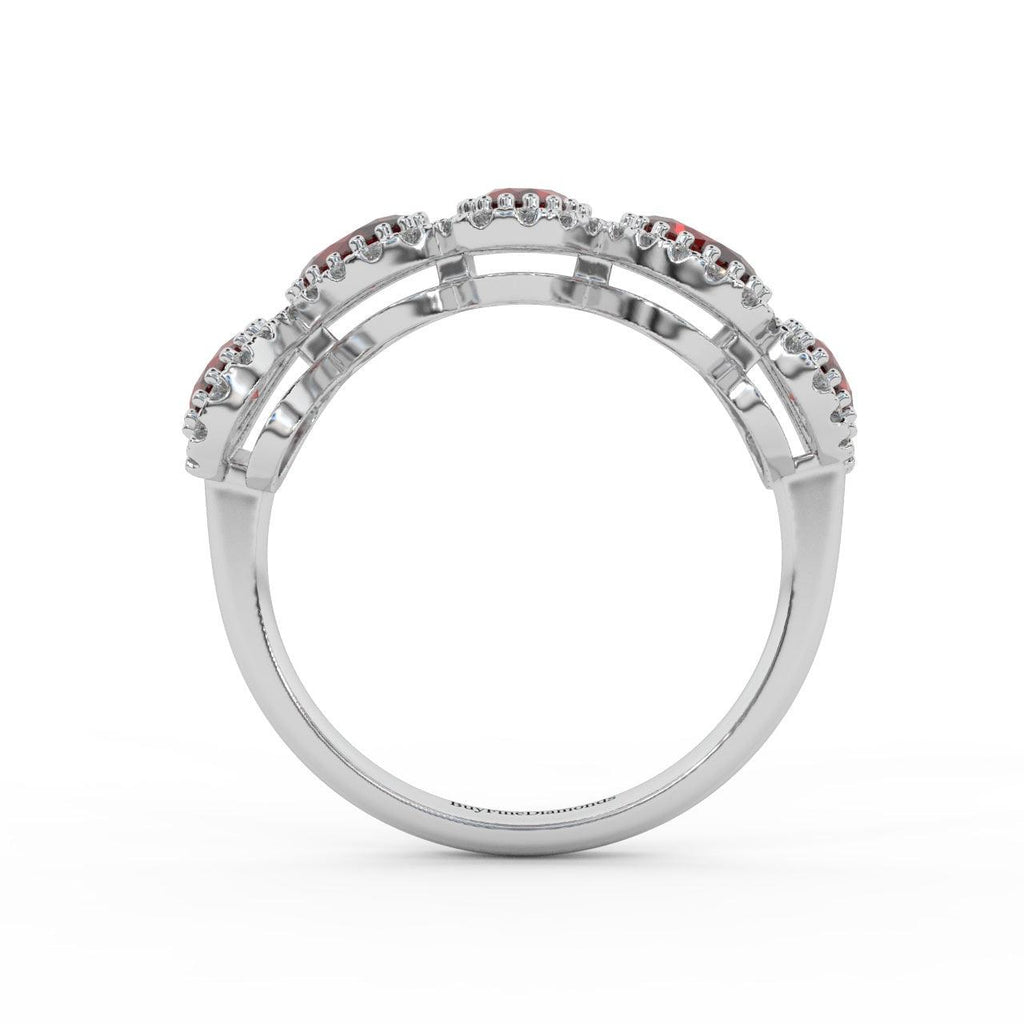 1.75 Ct Oval Shape Ruby and Diamond Halo Engagement Ring in 950 Platinum & Gold