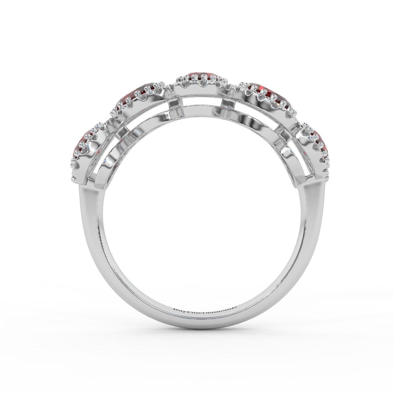 1.75 Ct Oval Shape Ruby and Diamond Halo Engagement Ring in 950 Platinum & Gold