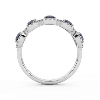 1.25 Ct Sapphire and Diamond Halo Women's Ring in 950 Platinum & Gold