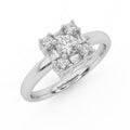 Round & Baguette Diamond Designer Women's Ring - 0.55 Carat