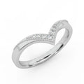 Petite Lab Diamond Chevron Milgrain Stacking Wedding Band Ring