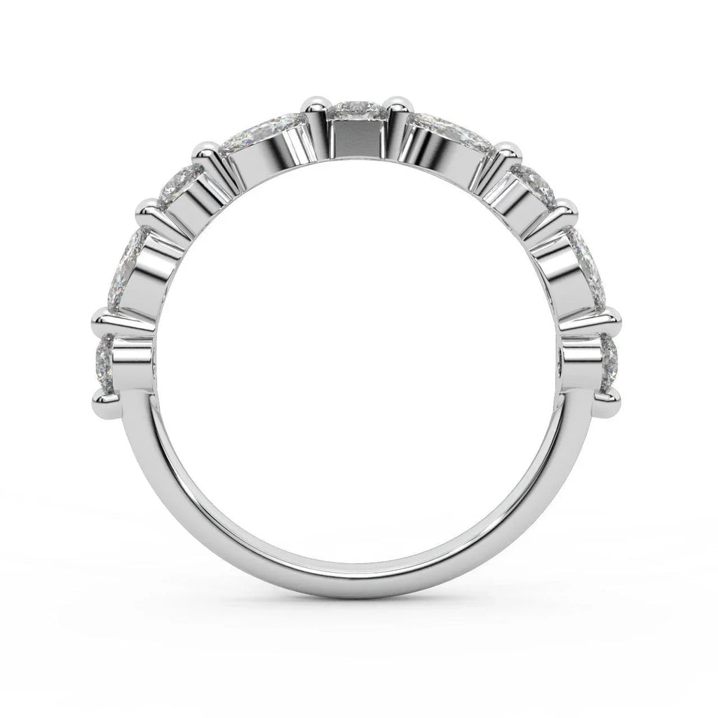 D/VS 0.50 Carat Marquise and Round Brilliant Lab Diamond Half Eternity Ring