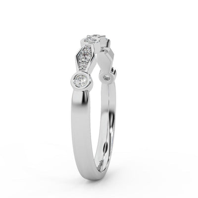 Lab Round Diamond Stacking Women's Wedding Band Ring