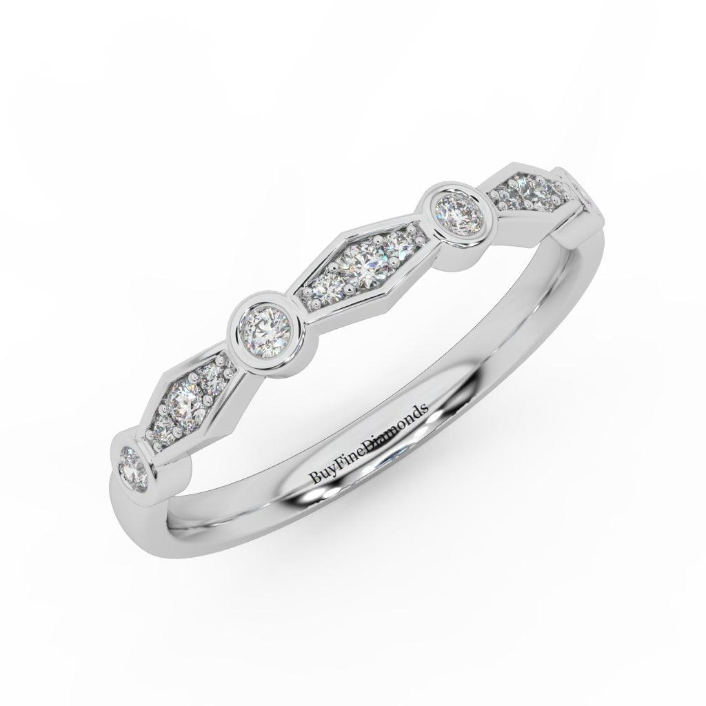 Lab Round Diamond Stacking Women's Wedding Band Ring