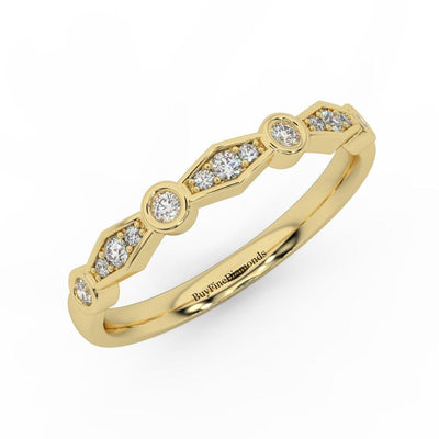 Lab Round Diamond Stacking Women's Wedding Band Ring