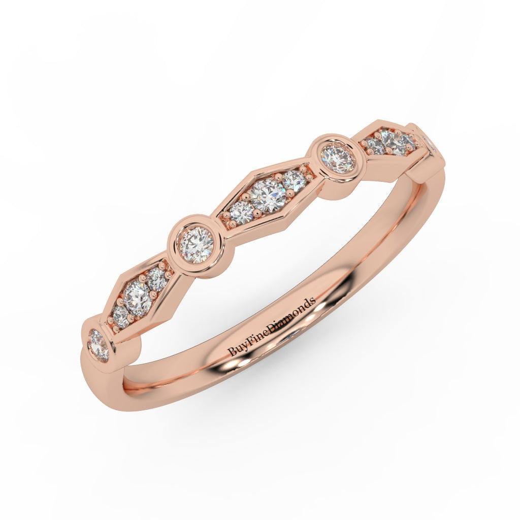 Lab Round Diamond Stacking Women's Wedding Band Ring