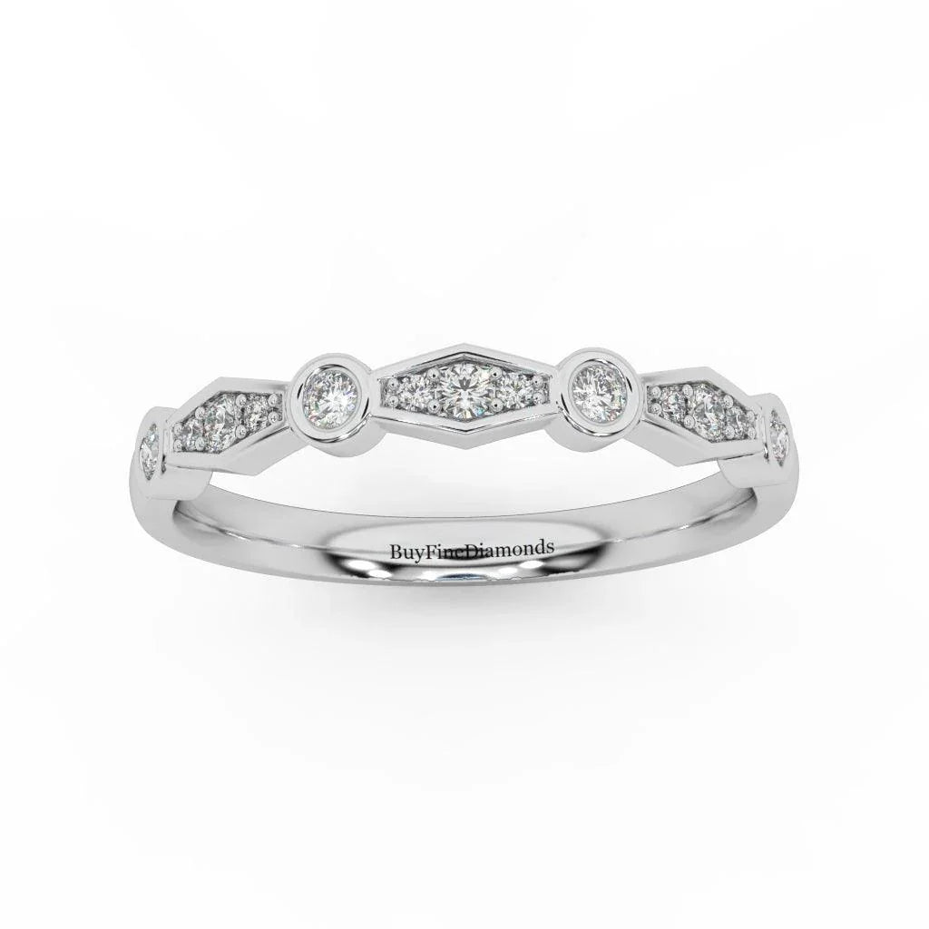 Lab Round Diamond Stacking Women's Wedding Band Ring