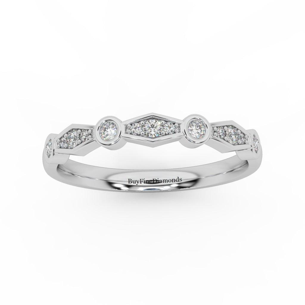 Lab Round Diamond Stacking Women's Wedding Band Ring