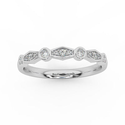 Lab Round Diamond Stacking Women's Wedding Band Ring